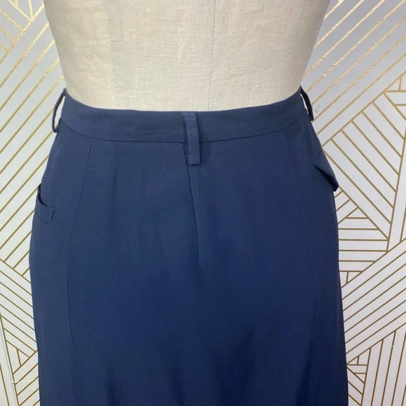 Peserico Wrap Pencil Skirt in Navy‎ Blue - Picture 7 of 12